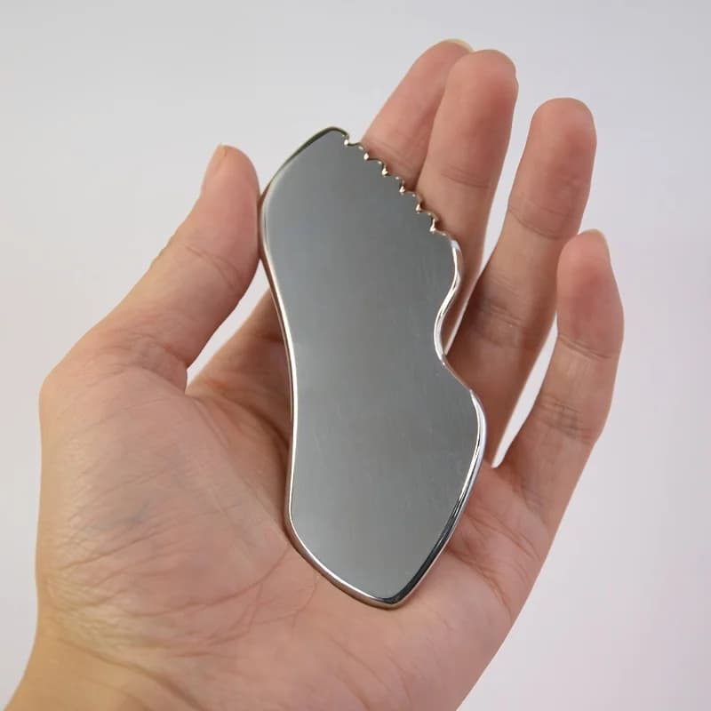 Stainless steel gua sha tool for jawline — image 7