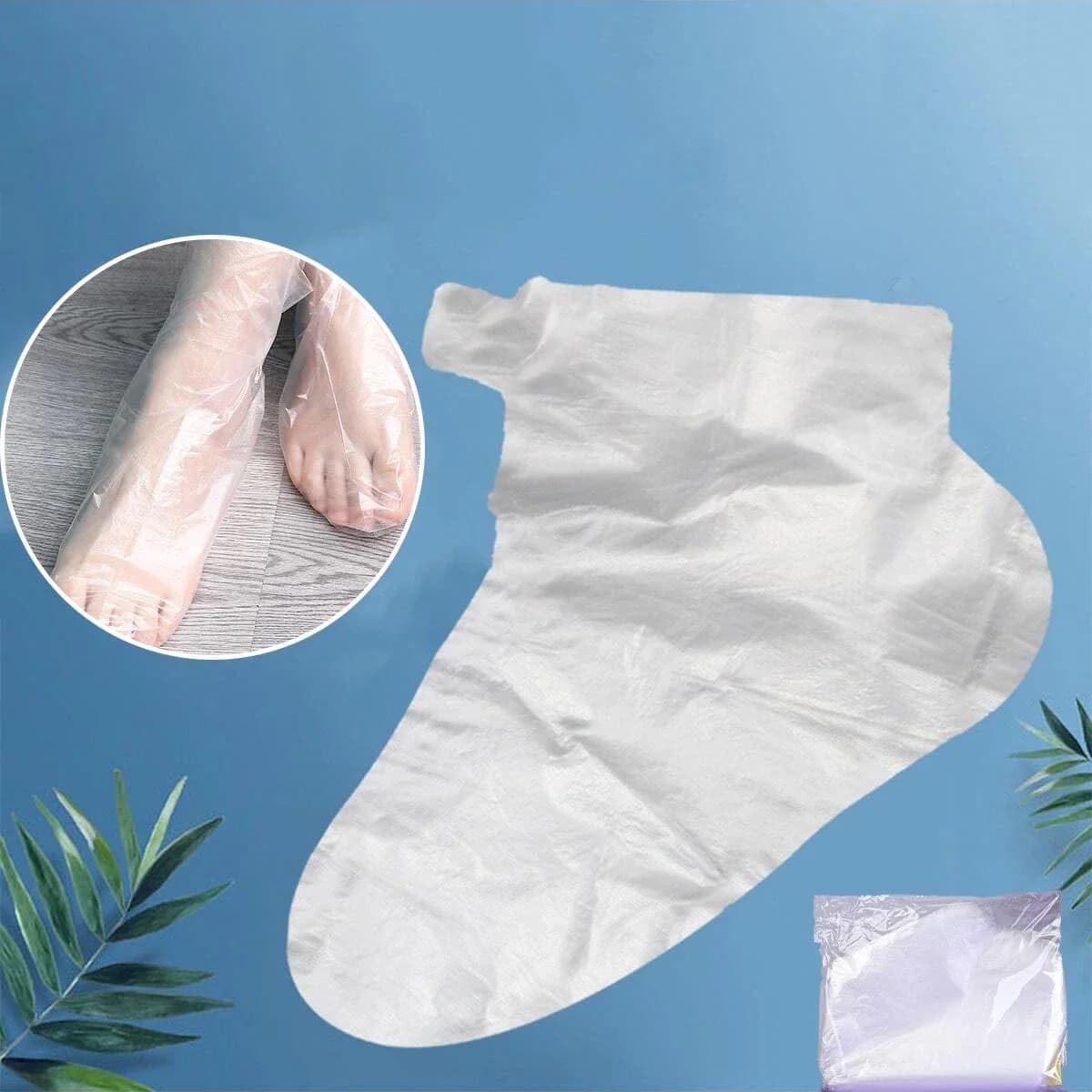 transparent disposable foot mask cover — image 2