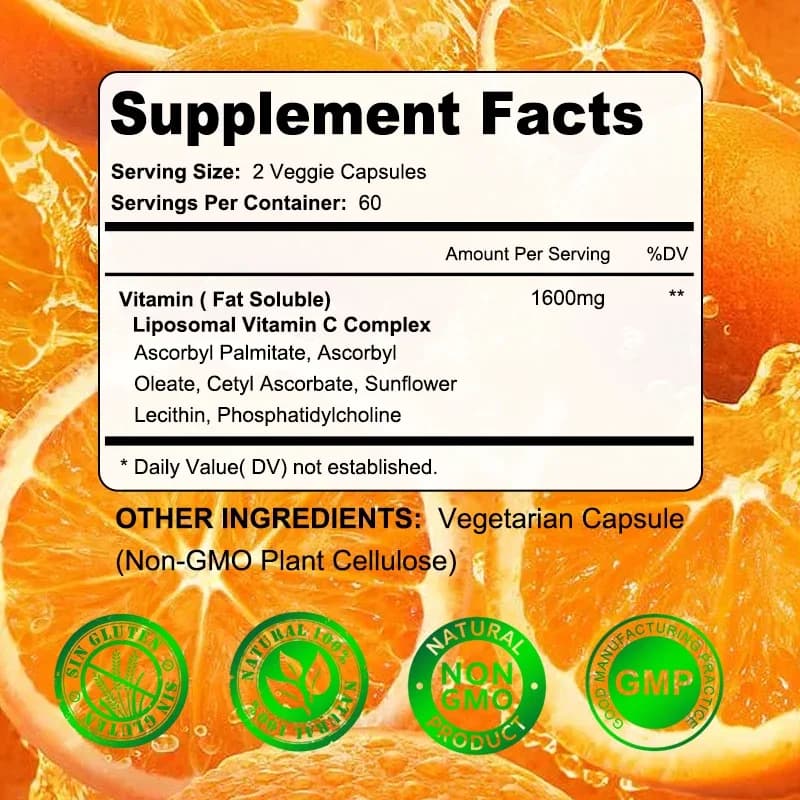 bottle of liposomal vitamin c 1600 mg — image 6