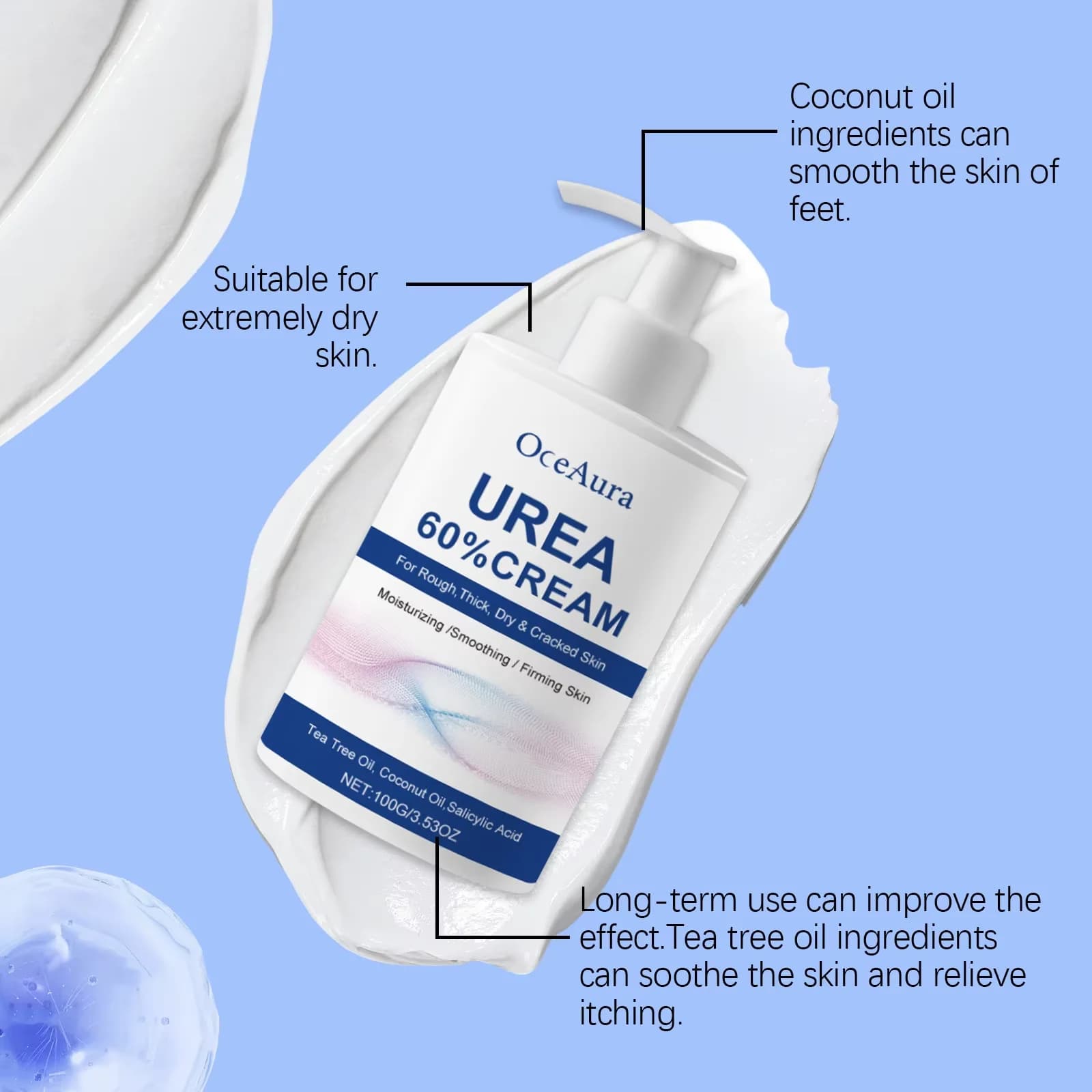 Urea moisturizing foot cream tube — image 5