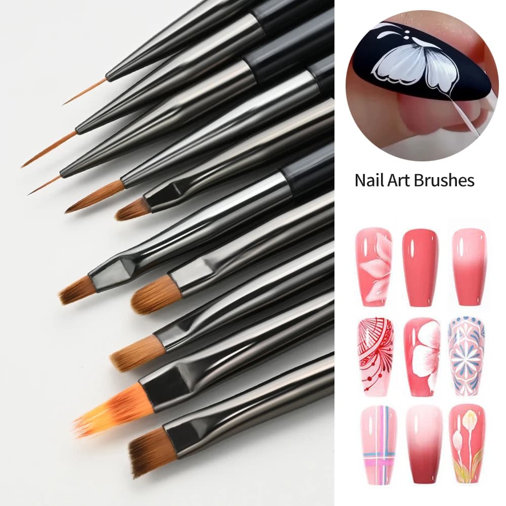 10-piece nail art pen and brush set for UV gel — image 4