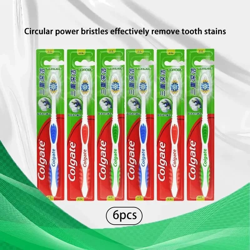 Colgate soft bristle toothbrush pack of six — image 1