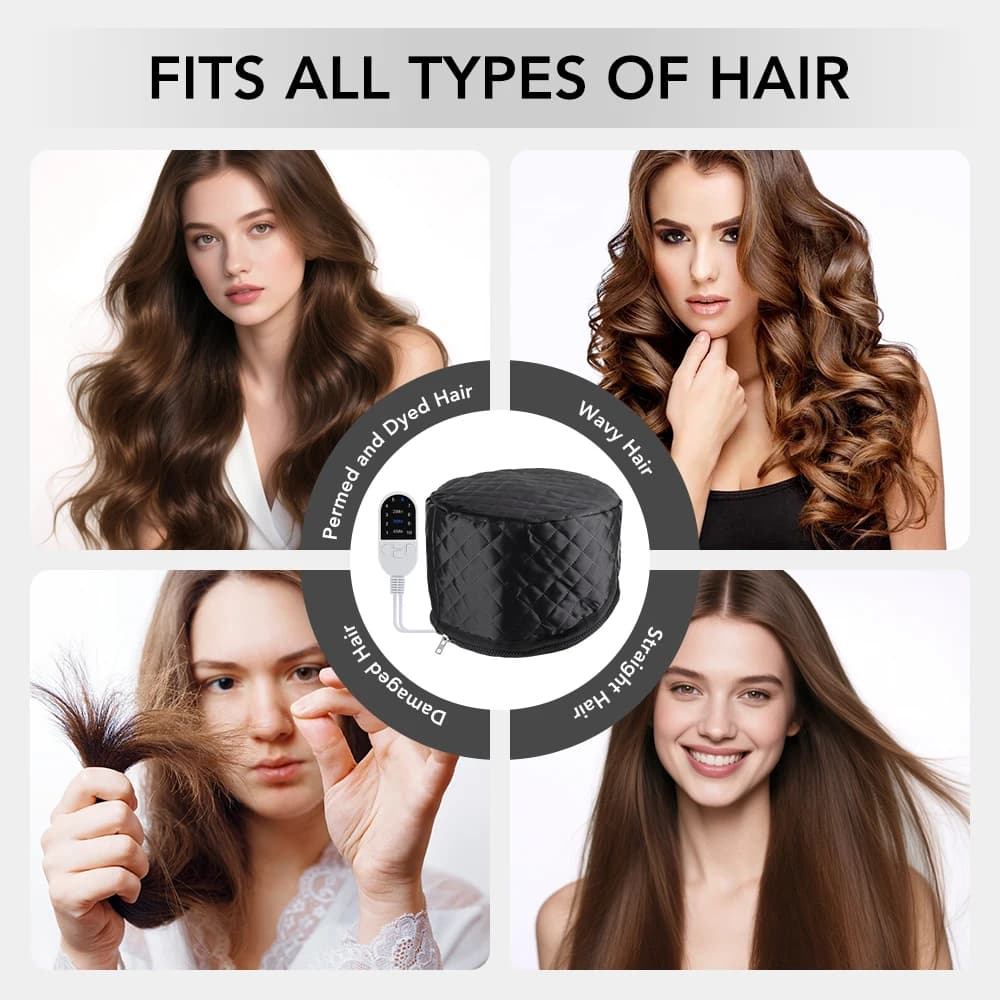 waterproof electric hair steamer cap with control panel — image 5