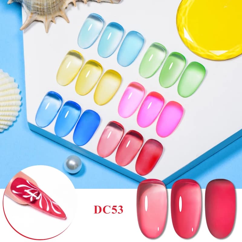 Sea blue jelly glass gel nail polish set, six 7 ml bottles — image 5