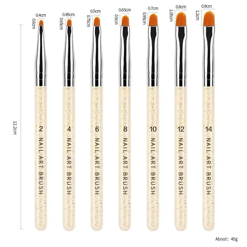 7-piece nylon brush pen set for nail art — image 2