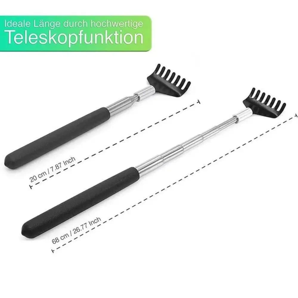 telescopic stainless steel back scratcher with bag — image 3