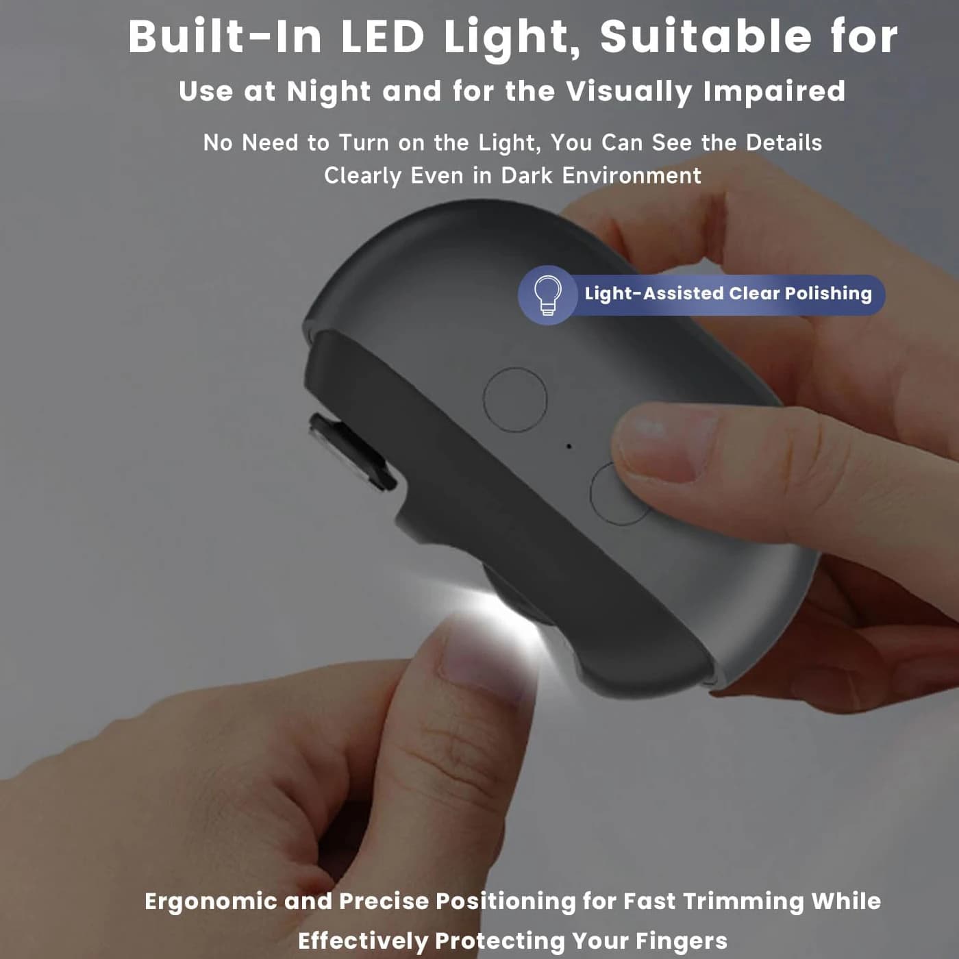 portable rechargeable electric nail clipper with built-in light — image 4