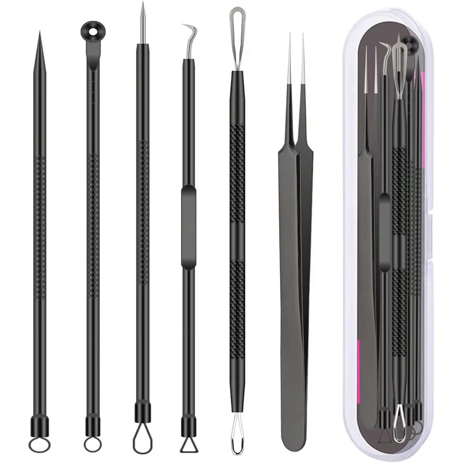 Acne Removal Needle and Clip Set – 6 Stainless Steel Tools