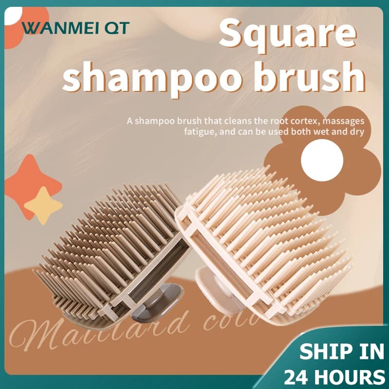 silicone shampoo brush head for scalp massage — image 1
