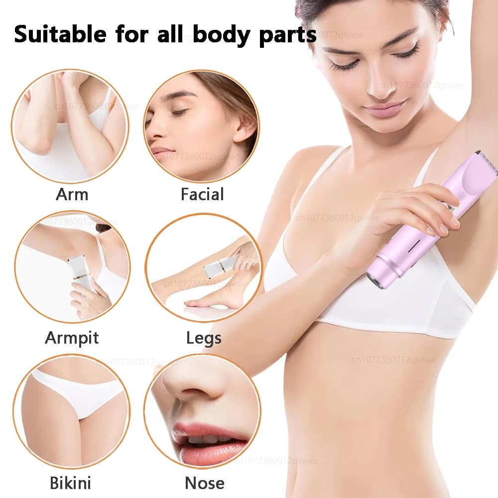 waterproof dual-head bikini and body trimmer for women — image 2