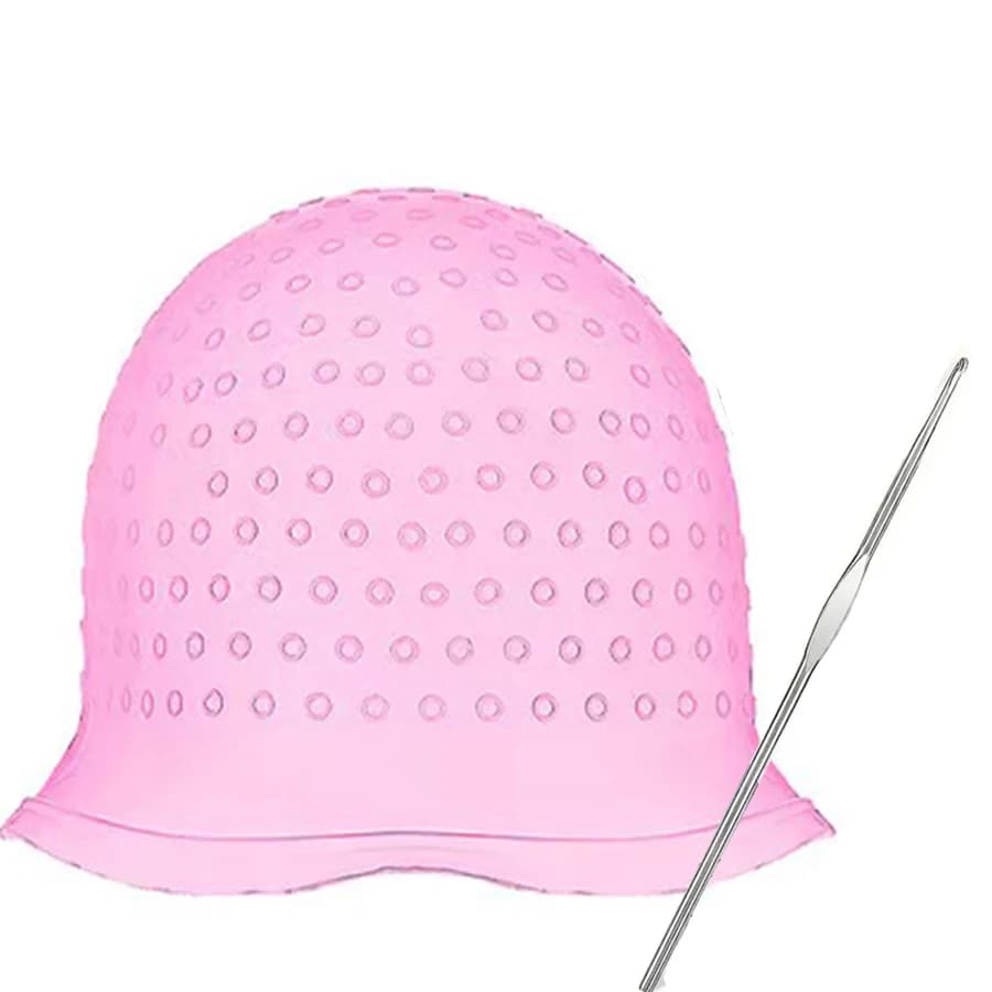 silicone hair coloring cap with built-in needle — image 7