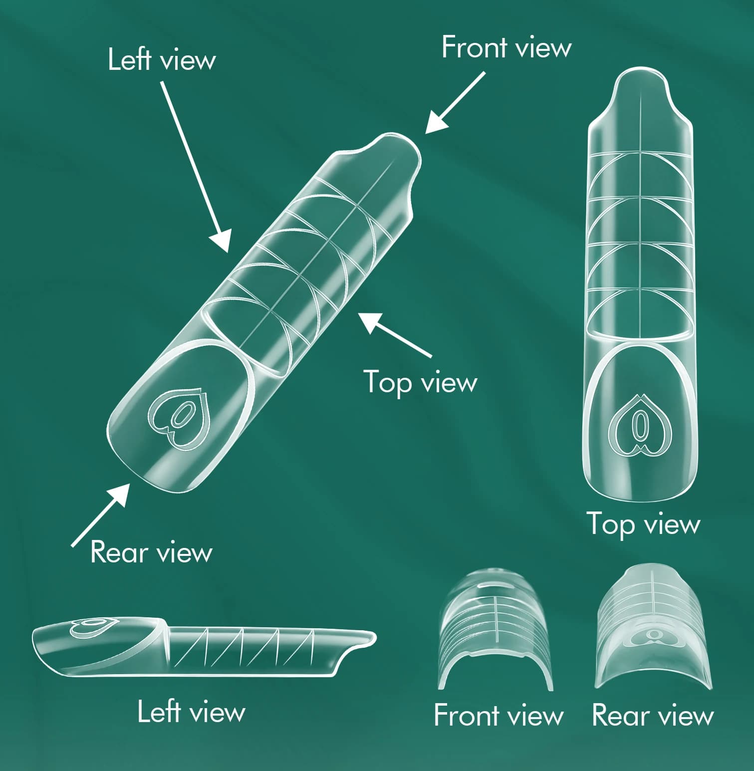 clear reusable dual nail forms for French tip extensions — image 3