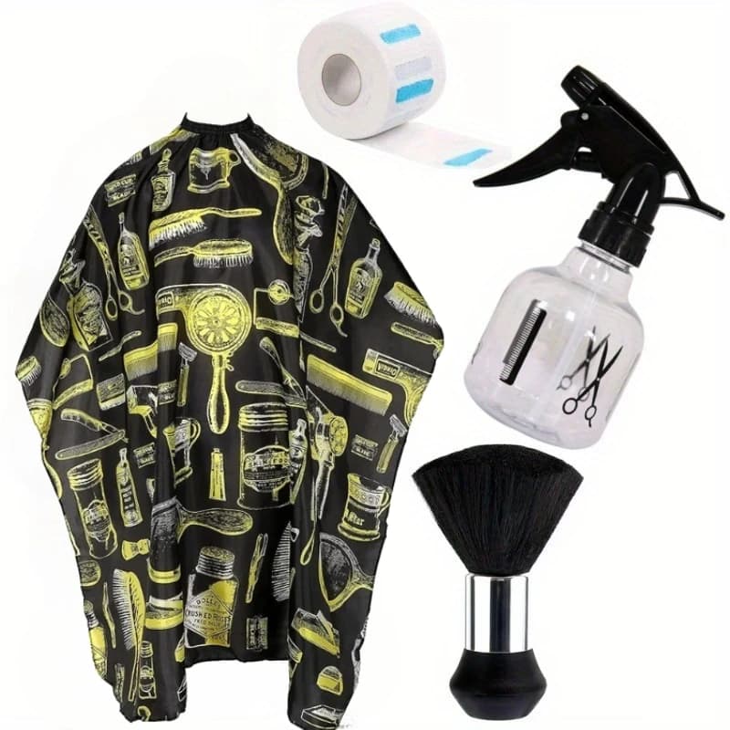 waterproof barber hair cutting cape with neck duster — image 3