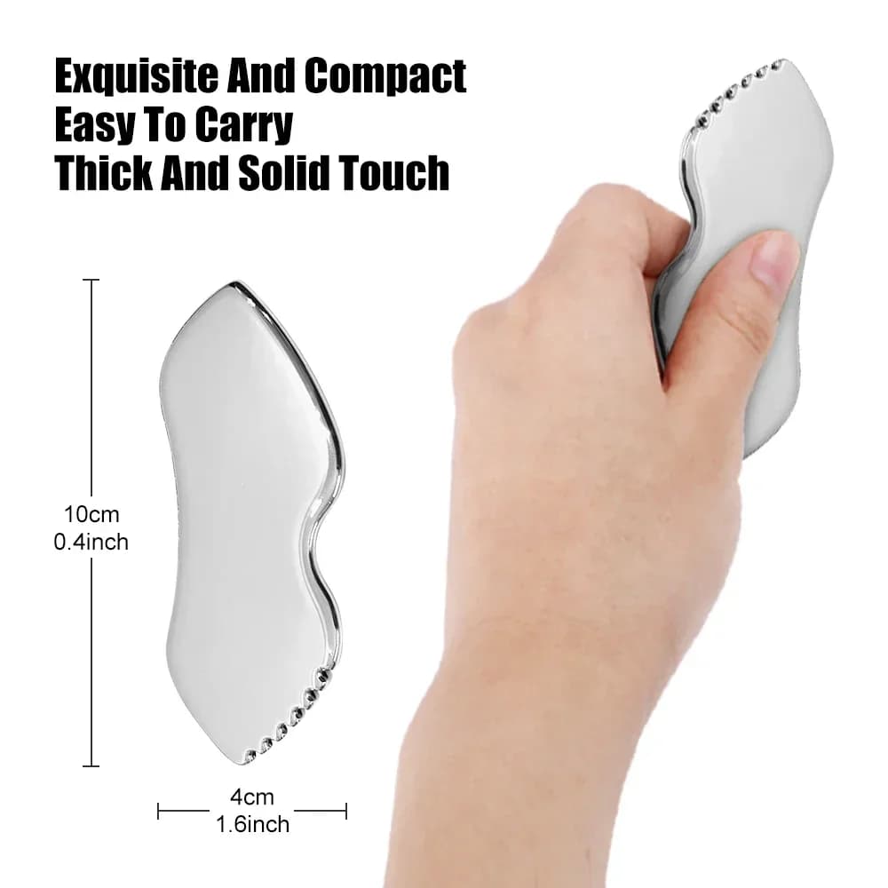 stainless steel gua sha facial massage board — image 6