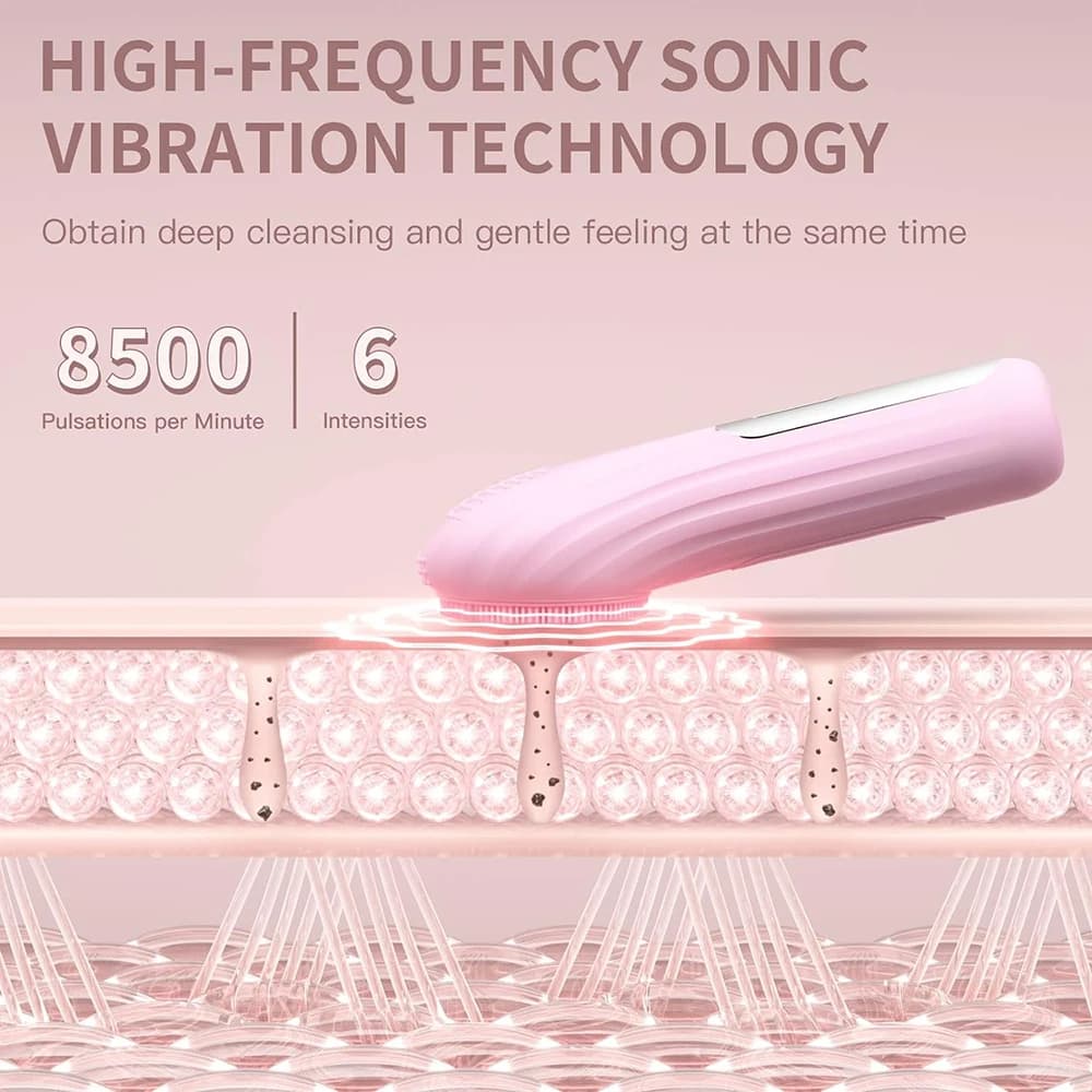 waterproof rechargeable sonic facial cleansing brush — image 5