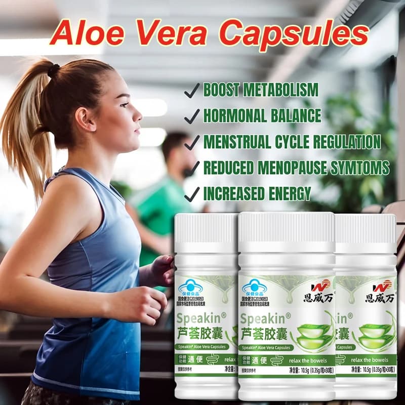 Aloe vera extract capsules in a bottle — image 4