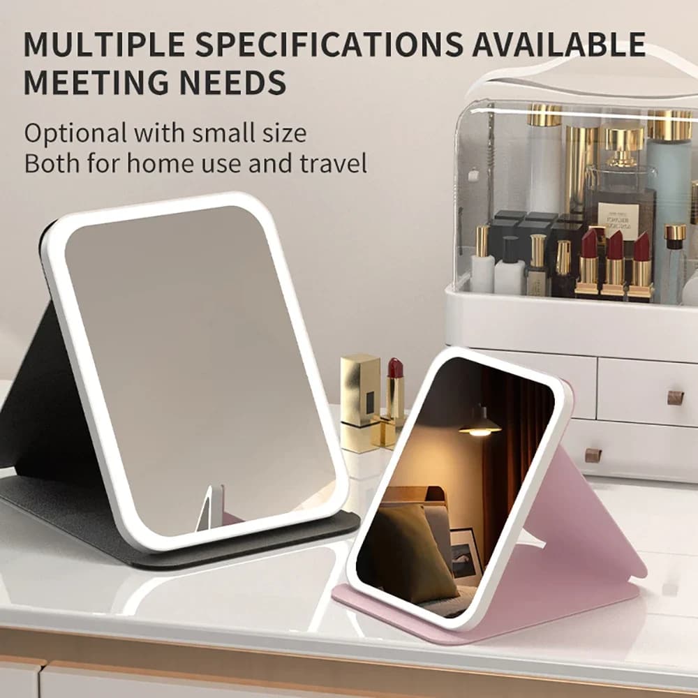 foldable LED makeup mirror with three light modes — image 5
