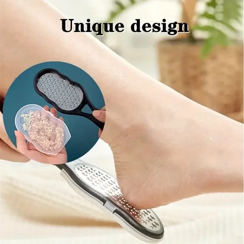 stainless steel ergonomic foot file with coarse and fine grit — image 2