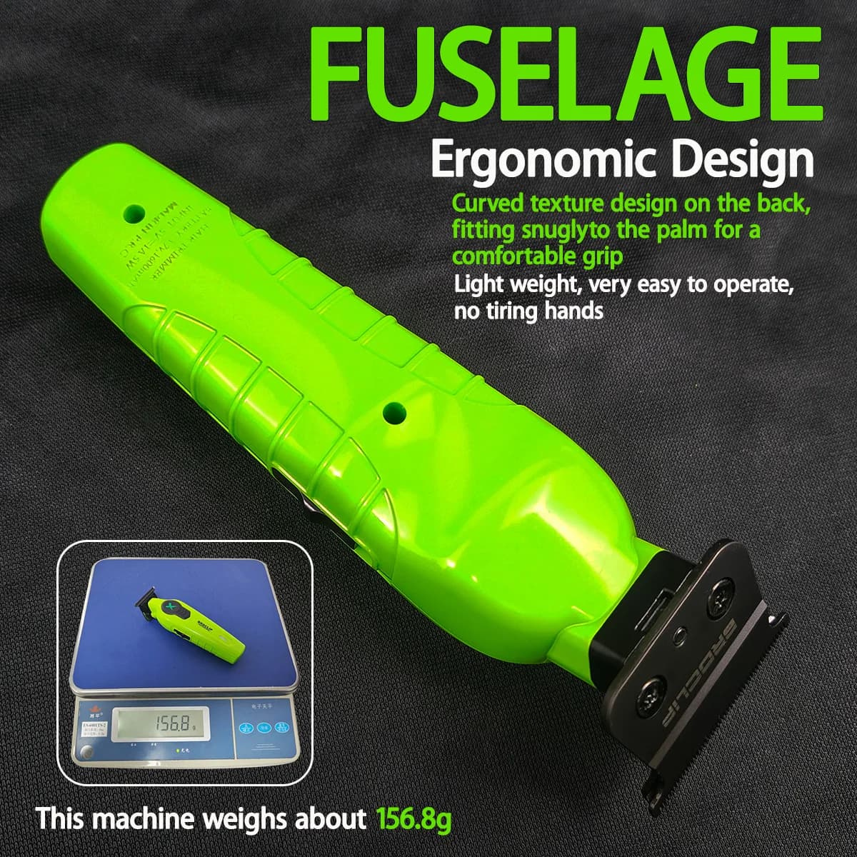 green professional hair trimmer with charging stand — image 4