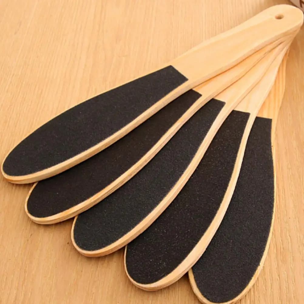 double-sided wooden foot file for callus removal — image 1