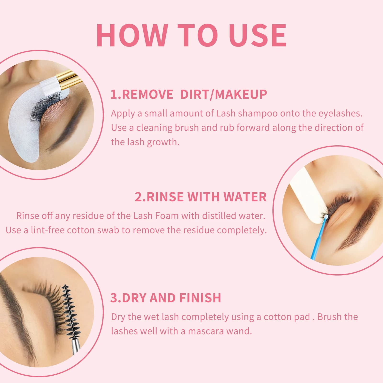 bottle of lash shampoo with brush and mascara wand — image 6