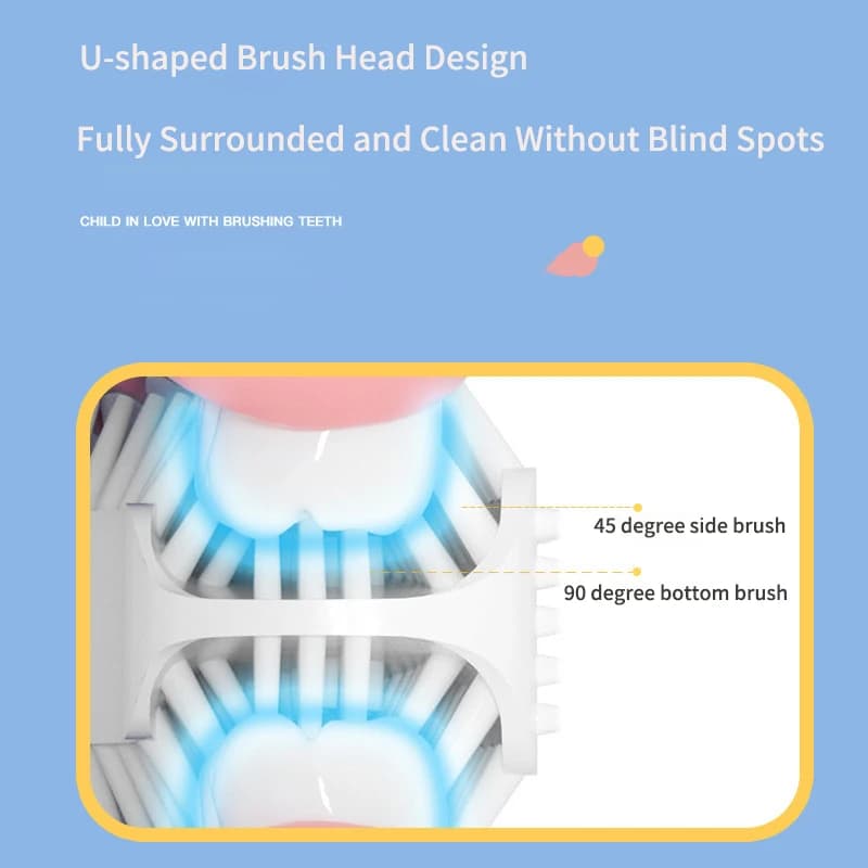 blue kids electric toothbrush with 360° U‑shape silicone head — image 4