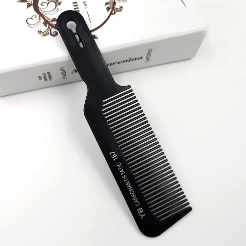 black flattop wide-tooth hair cutting comb — image 3