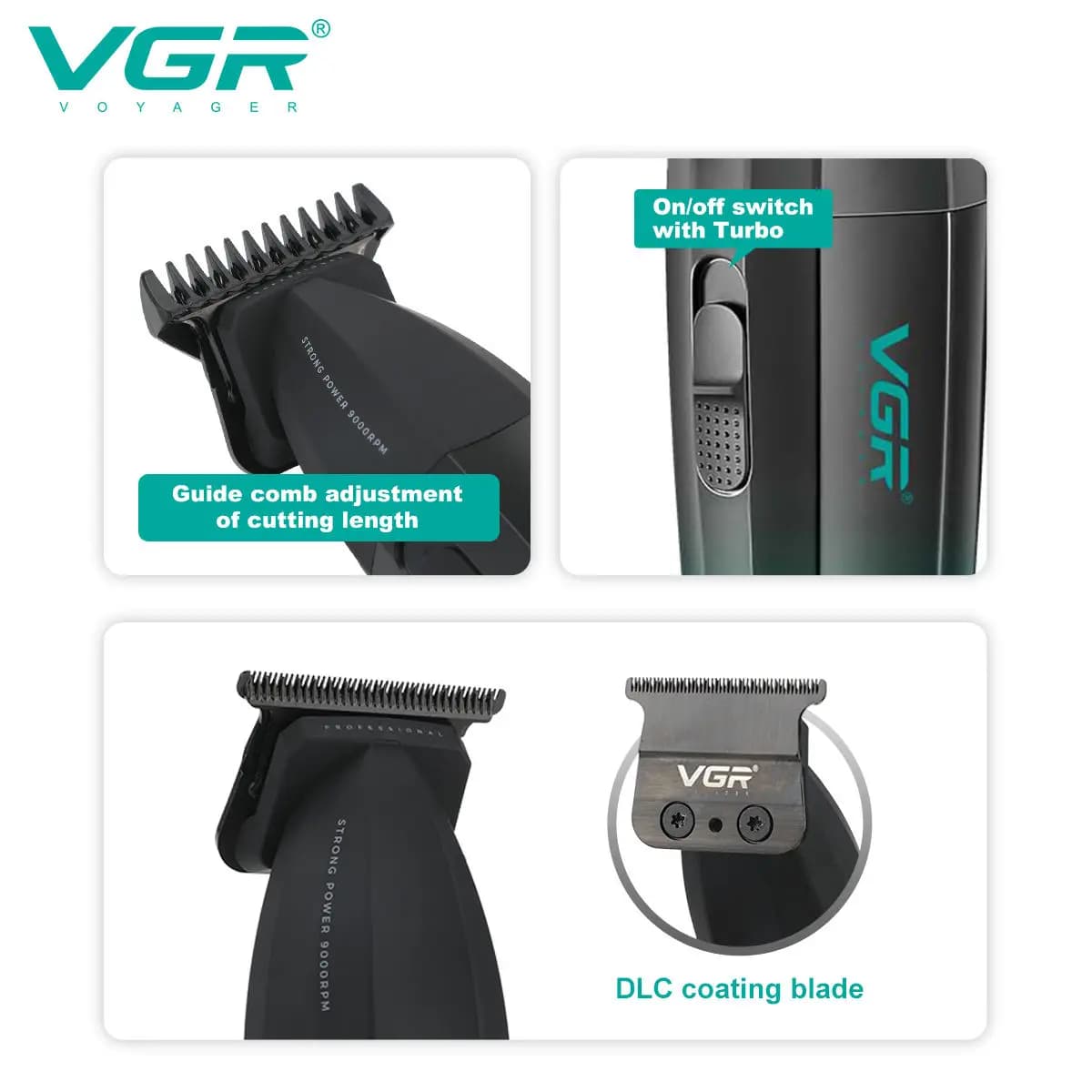 VGR V-906 hair trimmer with LED display — image 4