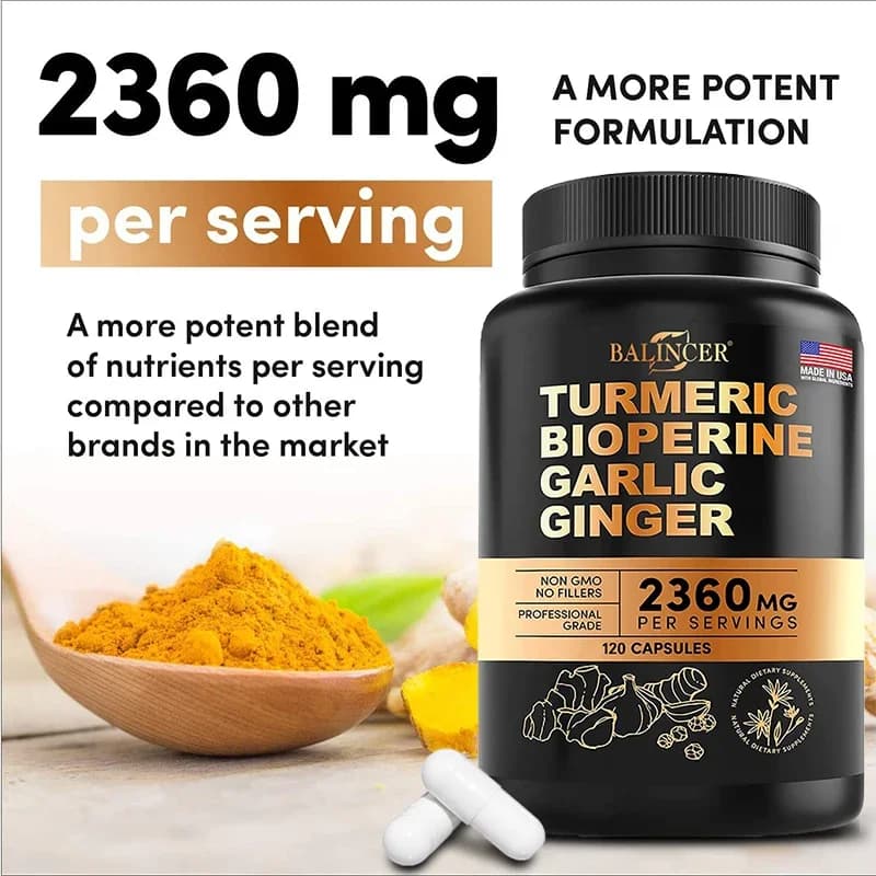 turmeric curcumin capsules with black pepper — image 1