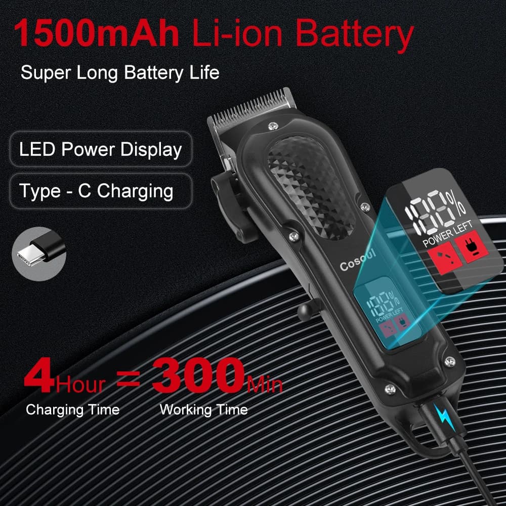 Cosoul compact hair clipper with LED display — image 3