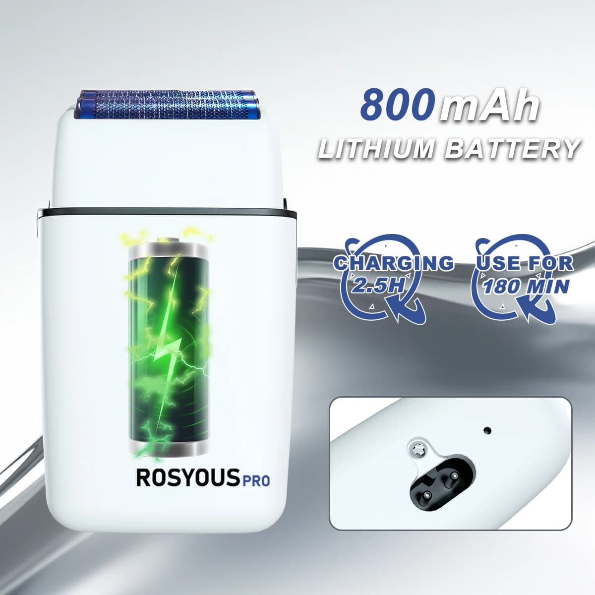Rosyous RS620 double foil electric shaver in blue — image 5