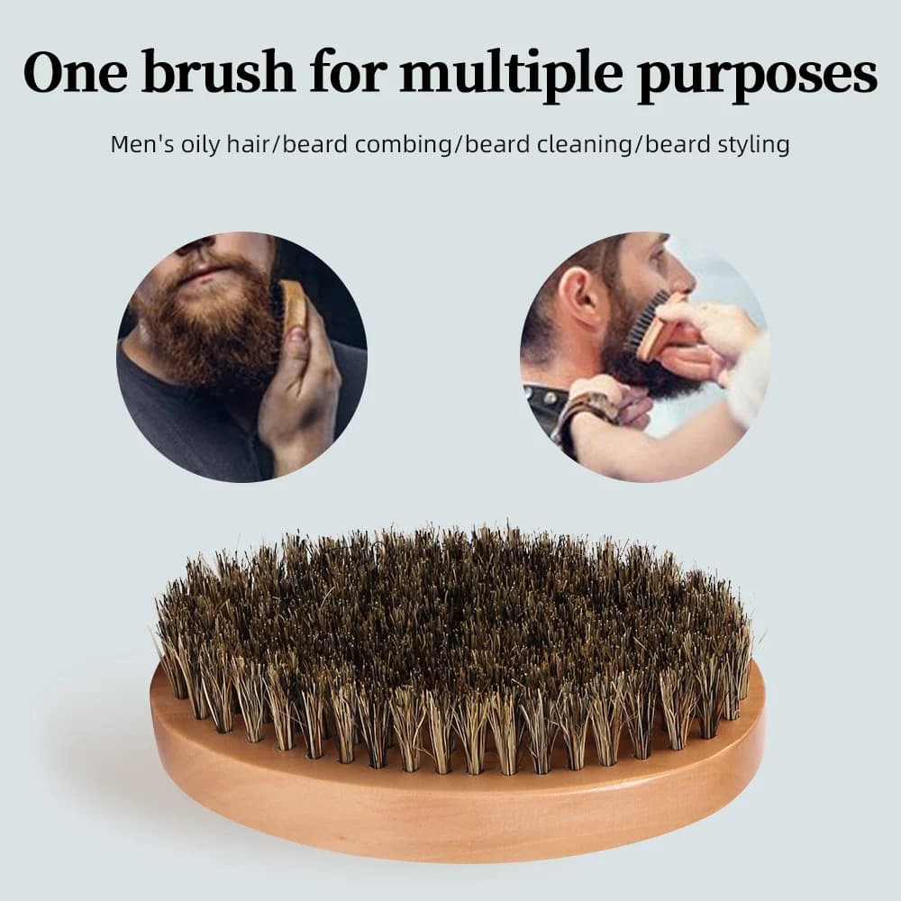 Boar bristle beard brush for men — image 4