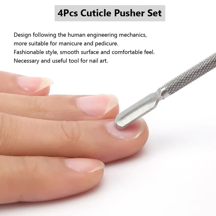 Stainless steel double‑sided cuticle remover set of four — image 3