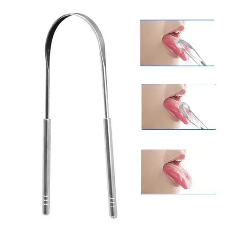 Reusable stainless steel tongue scraper set — image 3