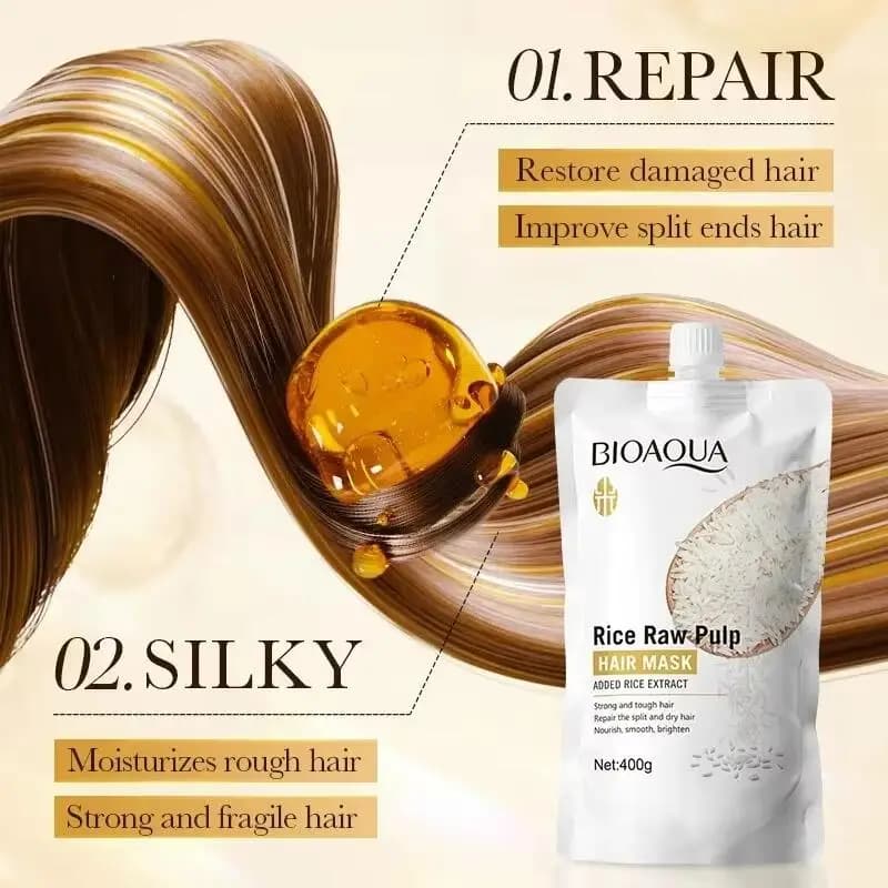 rice keratin hair mask tube — image 4