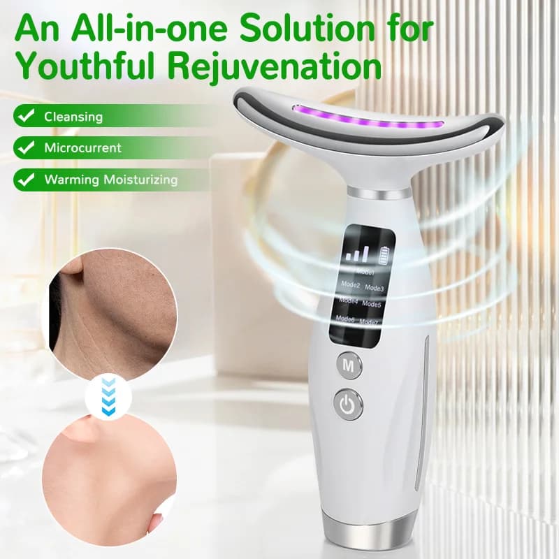 7-color EMS micro-current facial and neck massager — image 4