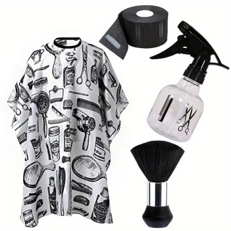 waterproof barber hair cutting cape with neck duster — image 7