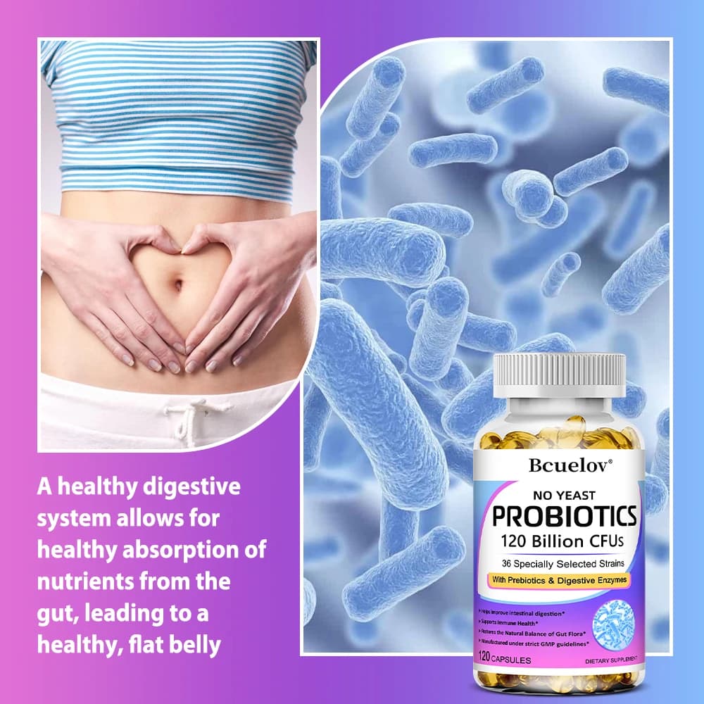 bottle of probiotic capsules with prebiotics and enzymes — image 4