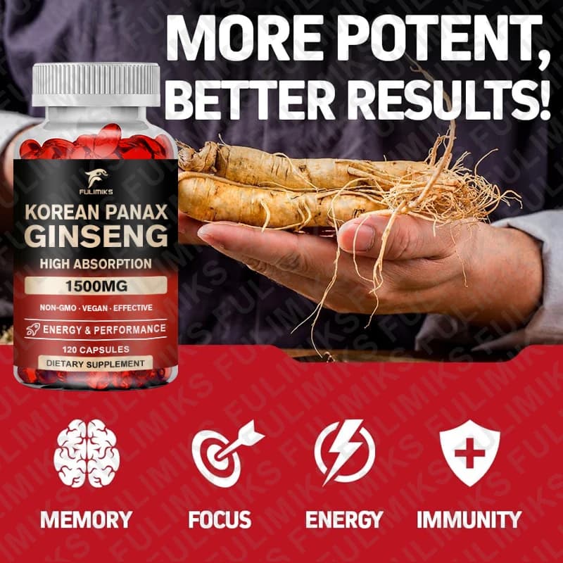 bottle of panax ginseng 15000 mg red korean ginseng supplement — image 5
