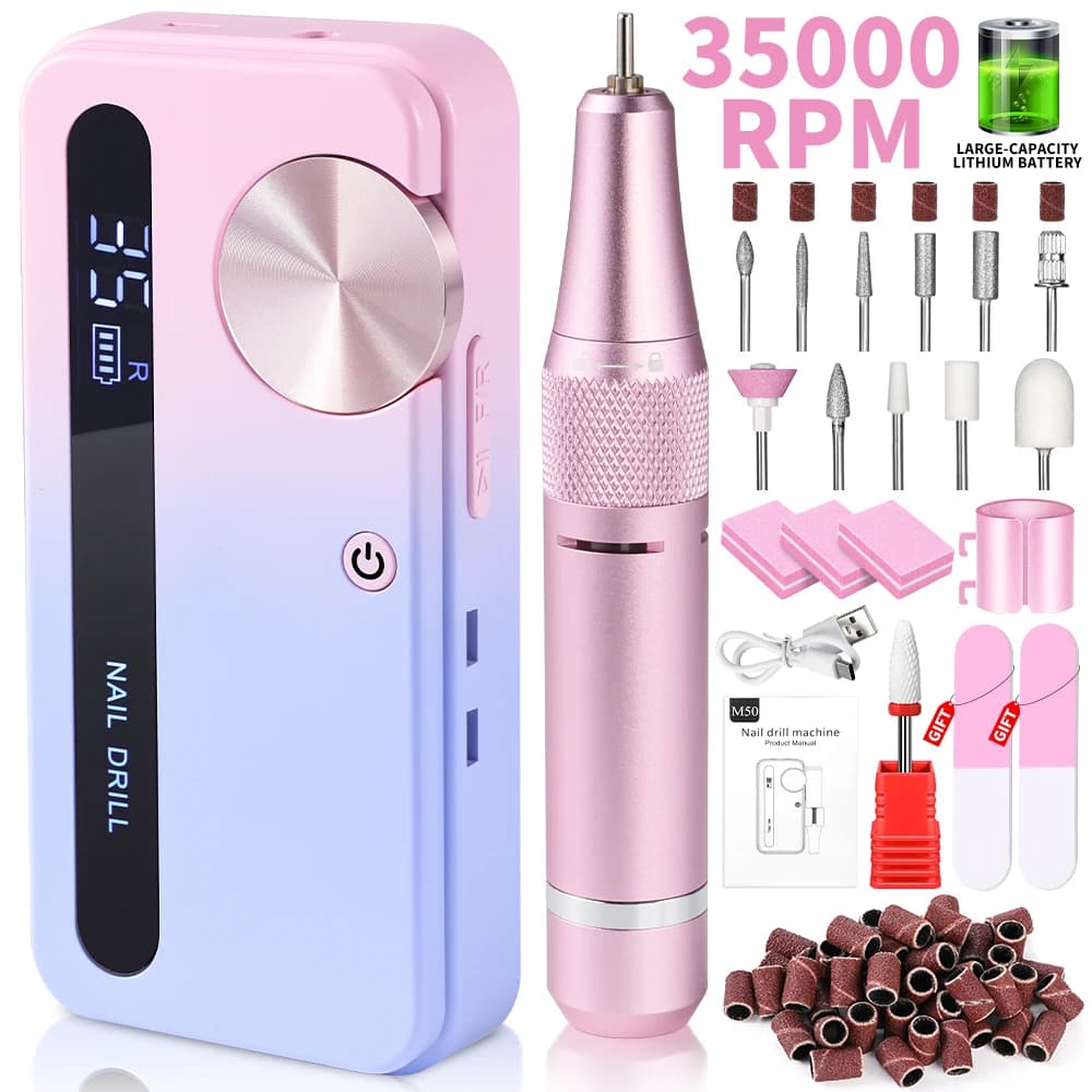 Electric Nail Drill – 35,000 RPM, Rechargeable