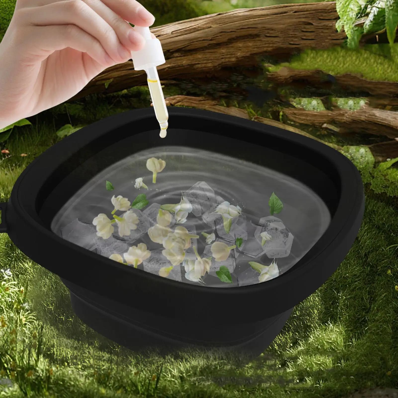 foldable silicone face ice bath bowl — image 2