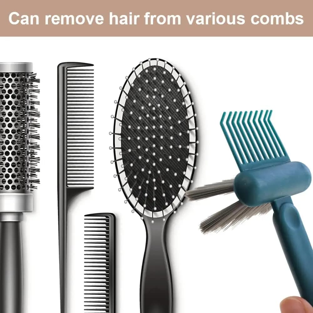 2-in-1 hair brush and comb cleaning brush — image 6