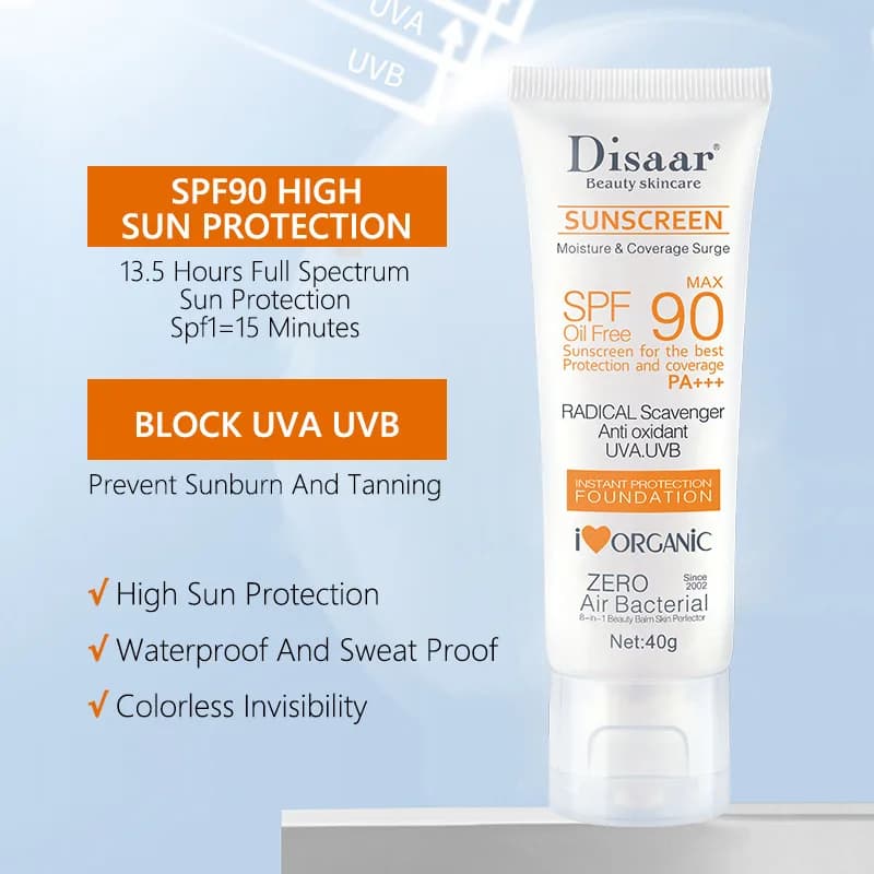 waterproof SPF 90+ facial and body sunscreen cream — image 4