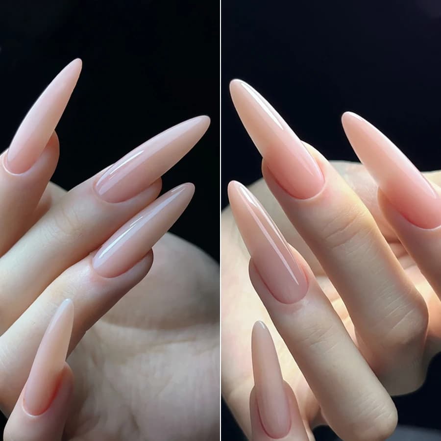 nude pink glitter gel nail polish bottle — image 4
