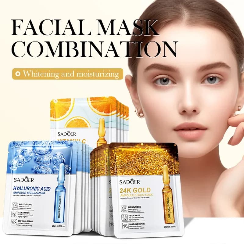 24K gold hyaluronic acid sheet mask pack — image 3
