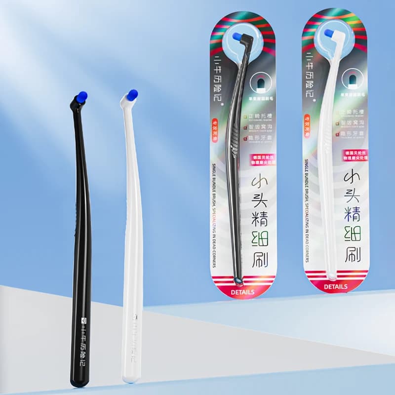 inclined toothbrush with ultra‑fine soft bristles for braces — image 1