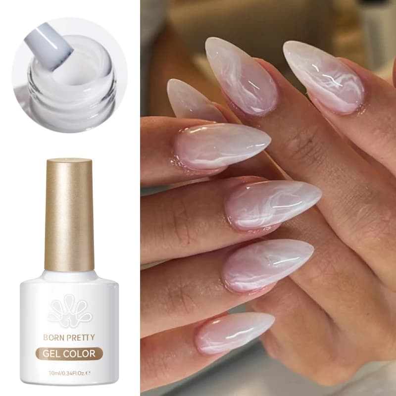 milky jelly white gel nail polish bottle — image 3