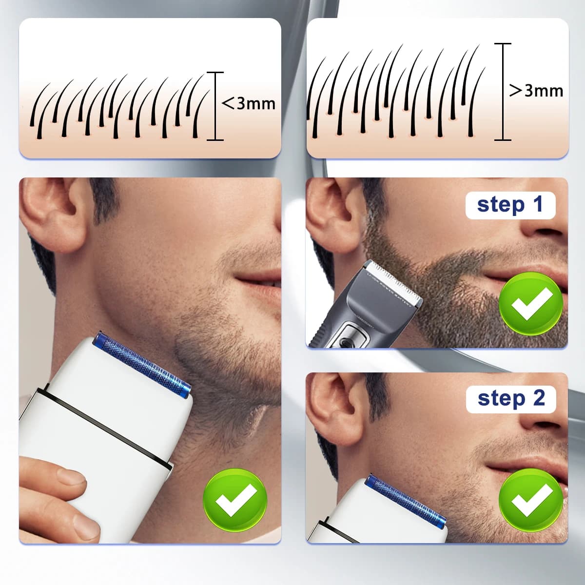 Rosyous RS620 double foil electric shaver in blue — image 3