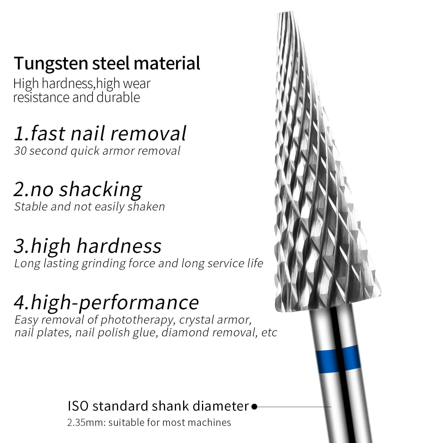 Tungsten carbide nail drill bits for electric manicure drill — image 4