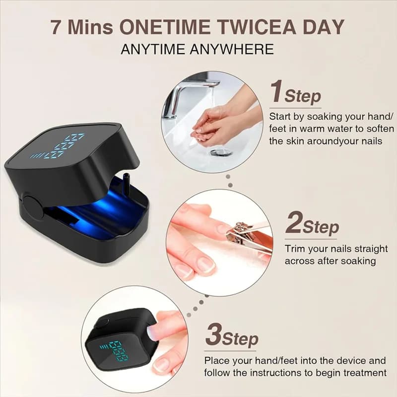 handheld infrared and blue LED nail fungus treatment device — image 3